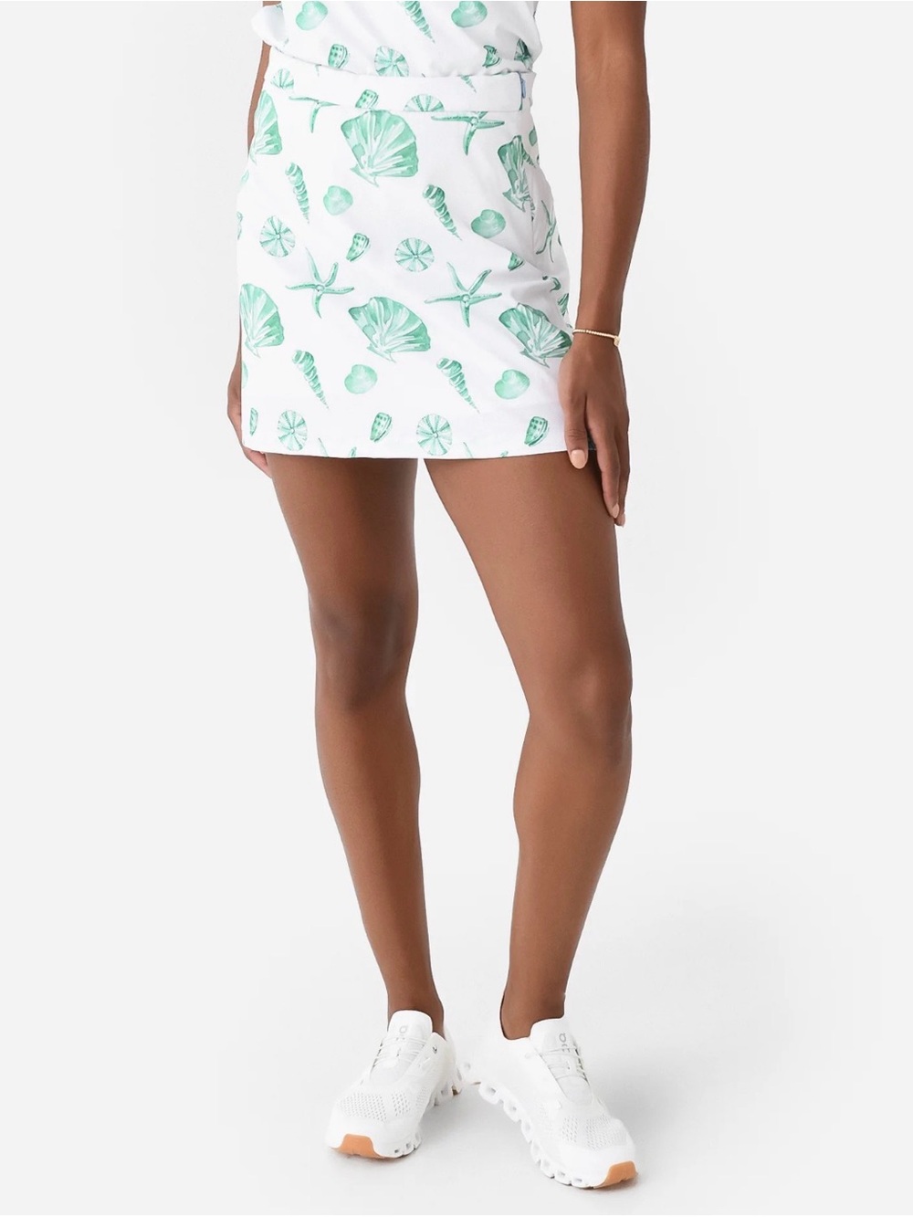 NEW Byrdie Golf Social Wear Green & White Seashell Skort Size XS